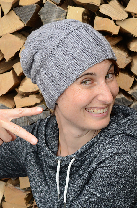 Mütze mit Zopfmuster Andrea
