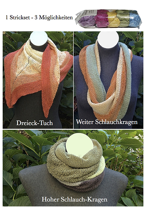 Schlauch-Kragen oder 3eck-Tuch Strickset